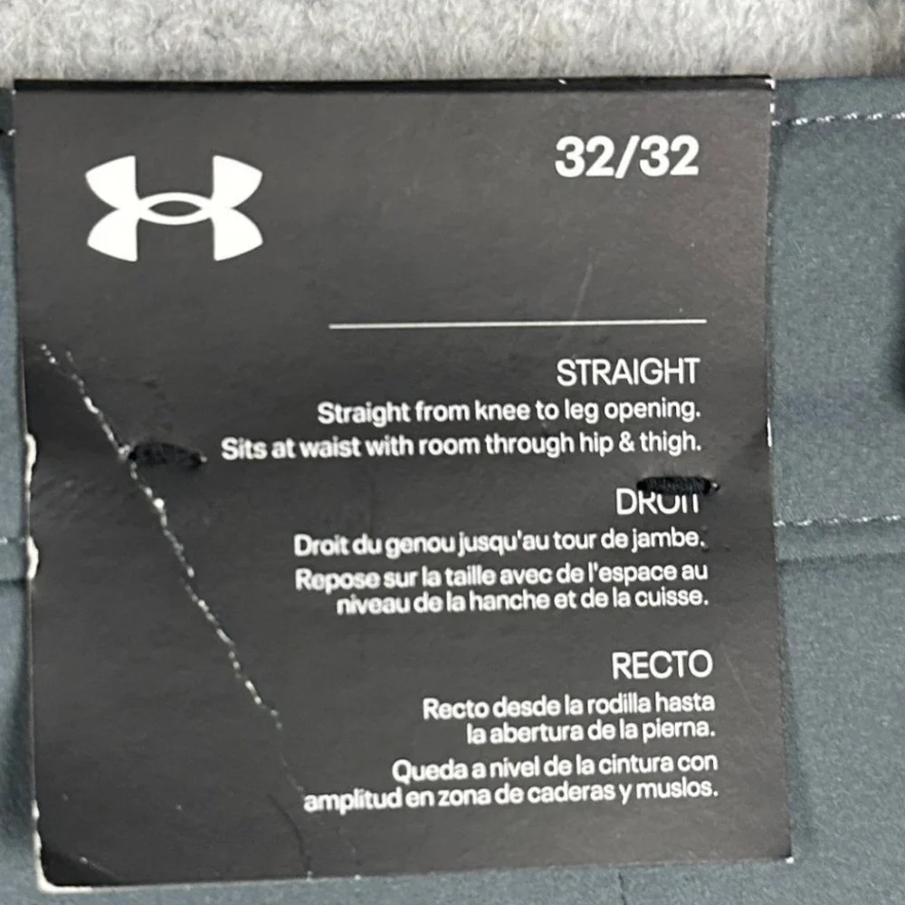 NEW Under Armour Golf Pants Mens 32X32 Grey Performance Chinos Straight Leg Logo